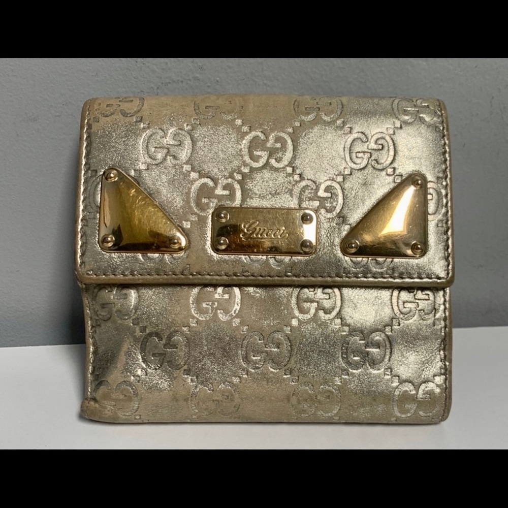 Gucci gold wallet
